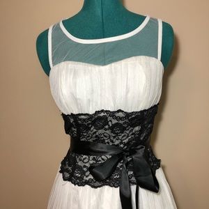 White and black lace cocktail dress!!